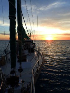 Sunset at anchor in Rum Cay